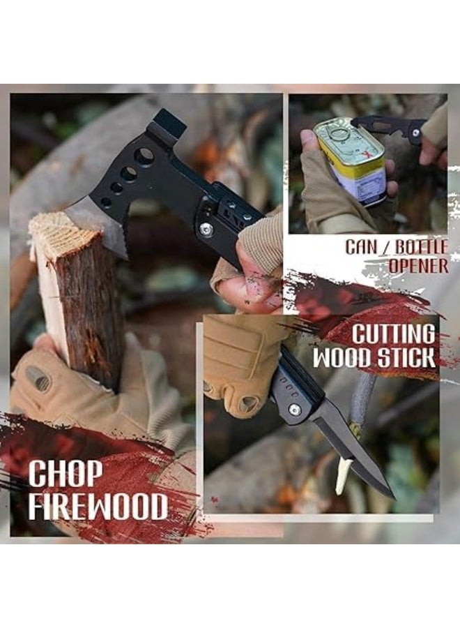 فأس ومطرقة وأداة متعددة الاستخدامات للتخييم والصيد، فكرة هدية مميزة للصيادين والأجداد. - Image 5